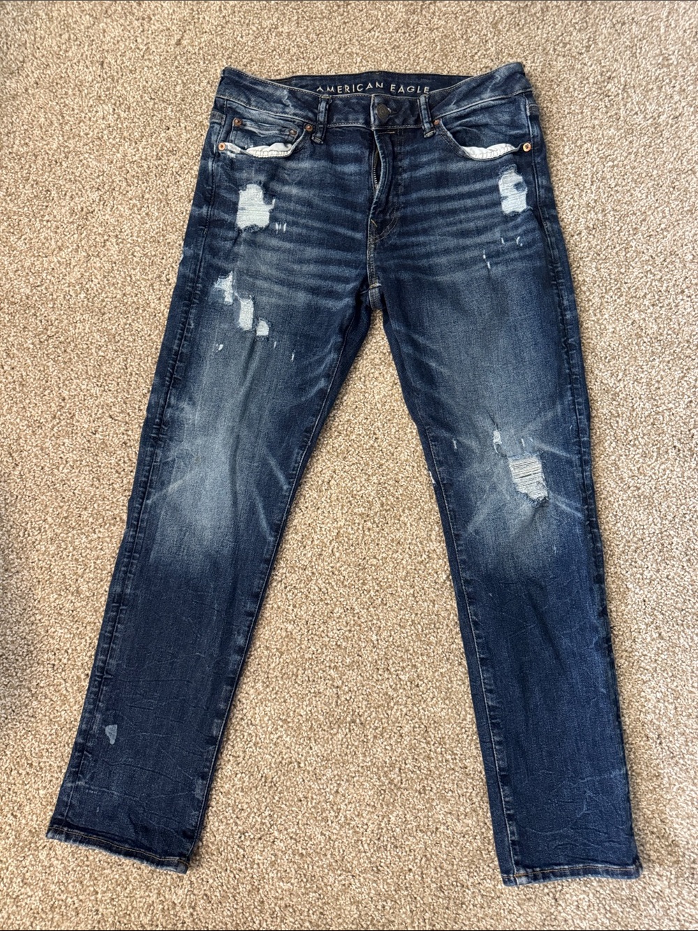 American Eagle Outfitters Men’s Dark Blue Slim Straight Jeans